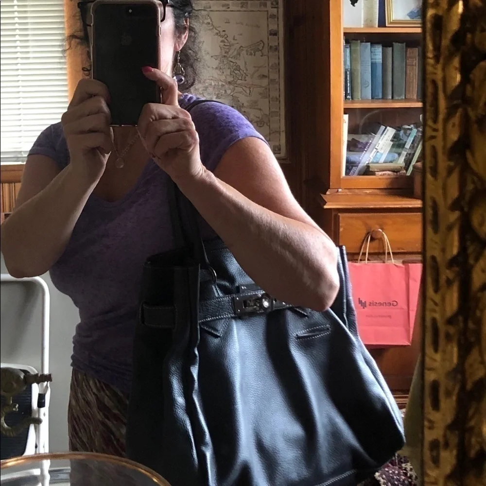 Luxury LAURENT EFFEL GREY LEATHER SATCHEL (FRANCE)